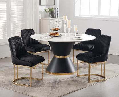 Fluwelen Stoelen – Eetkamerstoelen – Bureaustoelen – Accentstoelen – Armloze Stoelen – Set Van 2 Zwarte Velvet Stoelen – 12 Cm Dik Hoogwaardig Schuim – Stevig Metalen Frame - QUORE