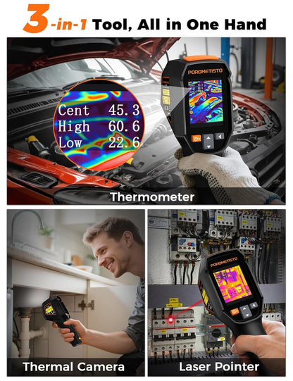 3 IN 1 Thermal Camera -20-550°C/-4~1022°F, 25 Hz Thermische Camera 15 kleurenpaletten, 240 x 240 resolutie Handheld Warmtebeeldcamera, Infrared Camera, Infrarood Camera