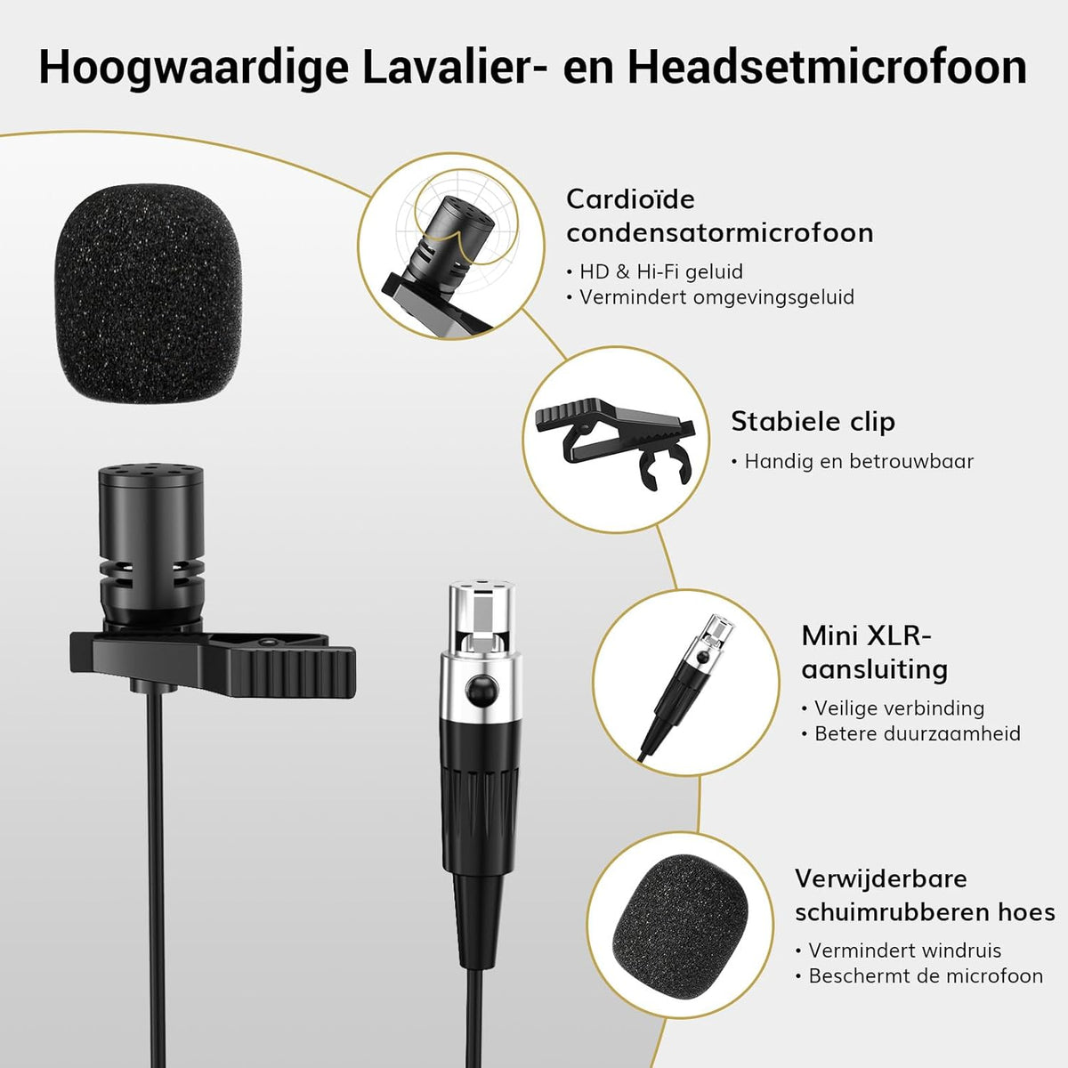 Draadloos microfoonsysteem – UHF Microfoonset – Karaoke Microfoonset – Headset En Lavalier Microfoons – Bodypack Zender En Ontvanger – 5 Frequenties Per Microfoon – Bereik Tot 60 Meter