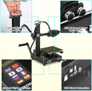 CRUX 1 PEI - 3D Printer - 3d Printer Bouwpakket - 220V - Afdruksnelheid 100 mm/s - Mondstukdiameter 0,4 mm - Zwart
