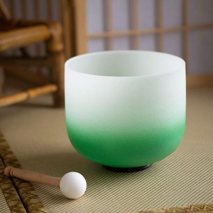 Hye-eun 432hz kleurverloop kristal klankschalen set 7 chakra's 7-12 inch Crystal Singing Bowl, meditatieset voor yoga, energiegenezing, diepteontspanning (incl. houten stokken, draagtassen)