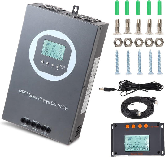 100A Solar Charge Controller MPPT Solar Charge Controller 12V 24V 36V 48V DC 150V Automatische Identificatie, 99% laadefficiëntie Solar Controller voor lithium / GEL / Flooded batterij (+LCD)