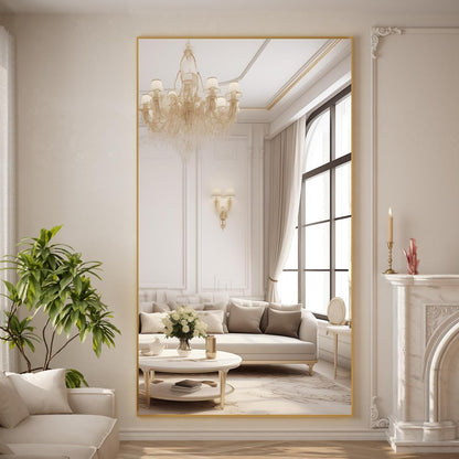 BEAUTYPEAK Extra grote full-body spiegel 102 x 218 cm, onbreekbare staande spiegel, om op te hangen of te kantelen tegen de muur, grote vloerspiegel met houder voor slaapkamer, woonkamer