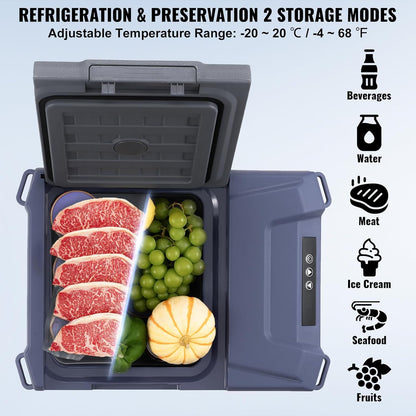 Draagbare Compressor Koelkast – Auto Koelbox – Autokoelkast – Camper Koelkast – Camping Koeler – 9 Liter – 12/24V DC En 100 Tot 240V AC