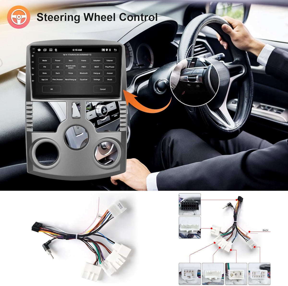 Hodozzy 2G+64G Android Autoradio voor Toyota Rush Daihatsu Terios 2006-2016 Draadloze Carplay Android Auto, 9 Inch Touchscreen Display met GPS Navi WiFi Bluetooth Hifi FM RDS Radio met Canbus