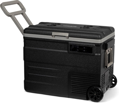 Steamy-E Single Zone 55 Roller, Elektrische Compressor Koelbox op Wielen, 55 Liter, Zwart, 12V/230V, voor vriezen en koelen van -20 tot +20, ideaal voor op de camping