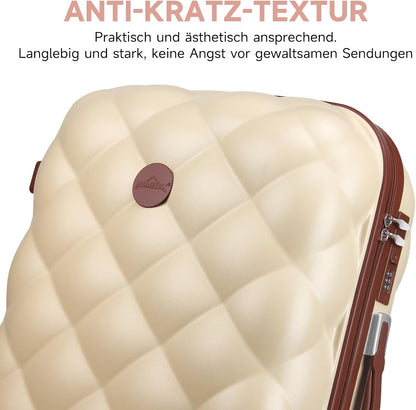 HOMELUX Kofferset 3-delig hardshell reiskoffer ABS lichte trolley rolkoffer hardshell koffer set - M-L-XL, beige, set, kofferset