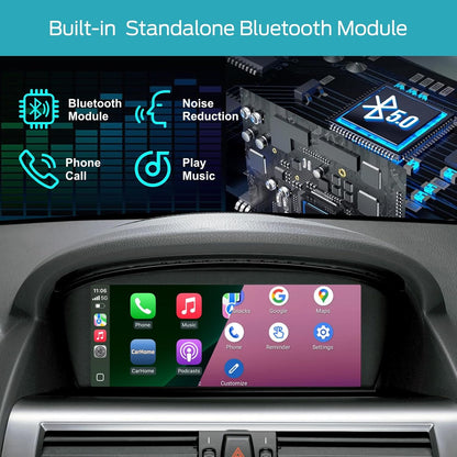 Linux-autoradio met IPS-scherm touchscreen voor BMW CCC-systeem (2003-2009): 3-serie E90/E91/E92/E93, 5-serie E60/E61, 6-serie E63/E64, Wireless CarPlay/Android Auto, AM/FM RDS-radio, DSP, Bluetooth