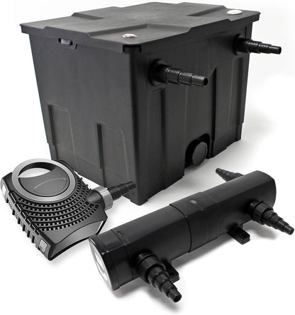 Set: Bio-vijverfilter set 12.000 l SuperEco vijverpomp 80 W UVC-unit 36 W