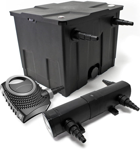 Set: Bio-vijverfilter set 12.000 l SuperEco vijverpomp 80 W UVC-unit 36 W