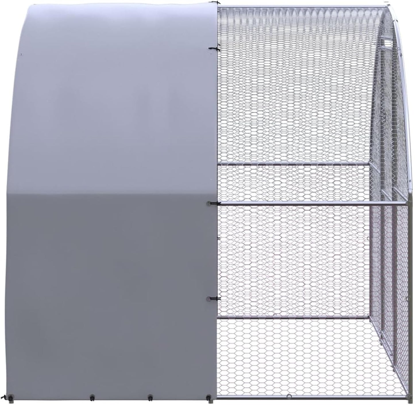 Gecheer Outdoor Chicken Coop 3 x 2 x 2 m Galvanized Steel, Large Outdoor Enclosure Weatherproof for Chickens and Small Animals - QUORE