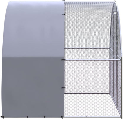 Gecheer Outdoor Chicken Coop 3 x 2 x 2 m Galvanized Steel, Large Outdoor Enclosure Weatherproof for Chickens and Small Animals - QUORE
