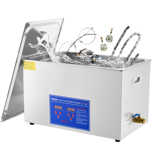 Ultrasoonreiniger – Ultrasone Reinigingsapparaat – Brillenreiniger – Sieradenreiniger – Gebitsreiniger – 30 Liter Capaciteit – Roestvrijstalen Reservoir & Digitale Timer
