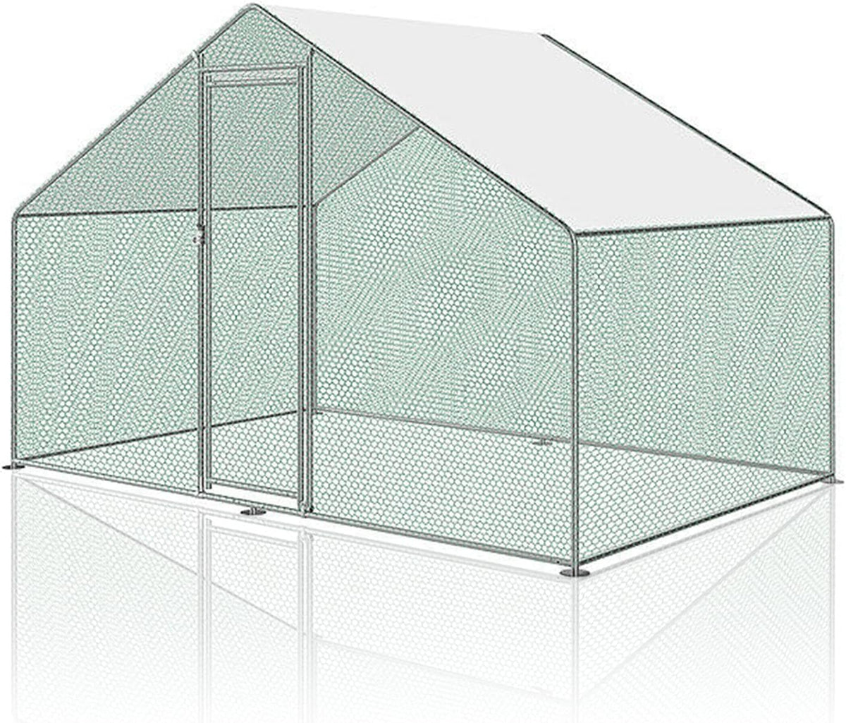 Kippenhok XL – Buitenren – Gevogelthek – Dierenren – Volière – Verzinkt Stalen Frame – 3x2x2 Meter Met Afsluitbare Deur