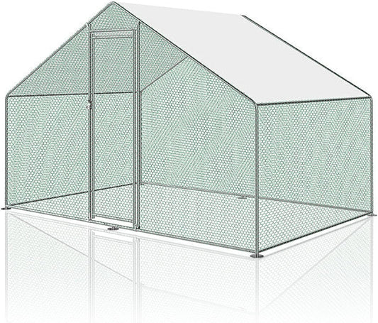 Kippenhok XL – Buitenren – Gevogelthek – Dierenren – Volière – Verzinkt Stalen Frame – 3x2x2 Meter Met Afsluitbare Deur