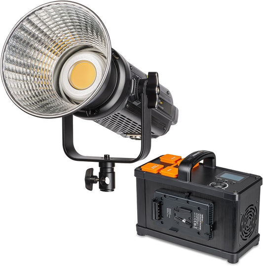 Walimex pro Niova 200 Plus Daylight dimbare LED-videolamp met Bowens-reflector en zachte diffuser, studiolicht met COB LED-technologie, 5600 K, CRI=93, lichtsterkte verstelbaar van 10-100%