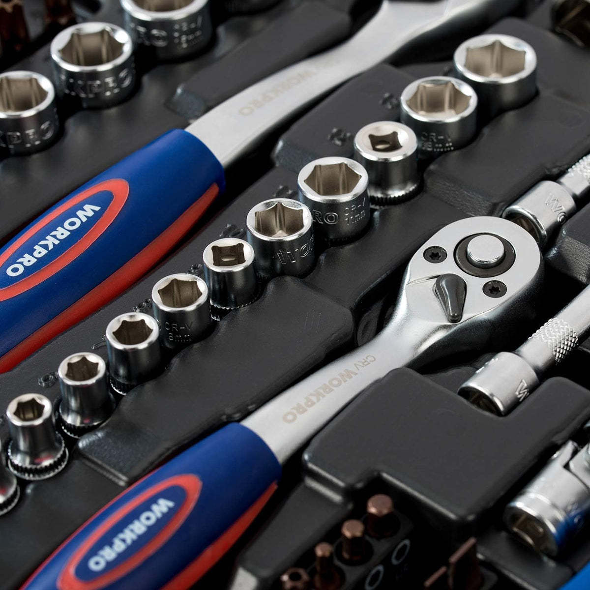 Dopsleutelset – Doppenset – Ratels – Doppendoos – Moersleutelset – 172-Delig – Chroom-Vanadium Staal – 72 Tanden Ratel met Quick Release