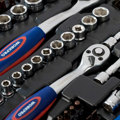 Dopsleutelset – Doppenset – Ratels – Doppendoos – Moersleutelset – 172-Delig – Chroom-Vanadium Staal – 72 Tanden Ratel met Quick Release