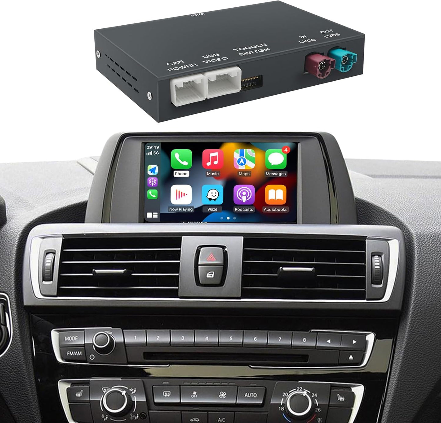 Draadloze CarPlay Android Auto Module – Smartphone Interface – Auto Multimedia Adapter – Infotainmentsysteem Upgrade – Mirrorlink Ondersteuning – OEM Camera Compatibiliteit – Veilig Handsfree Rijden