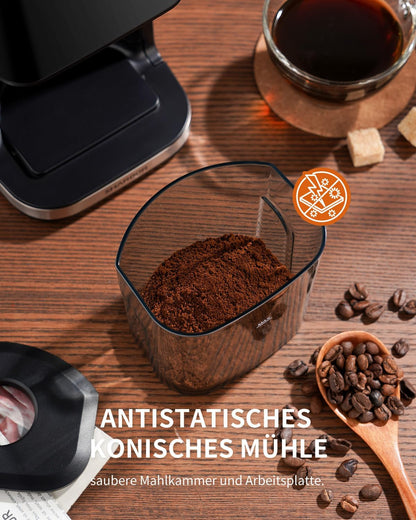Elektrische Koffiemolen – Koffiemolen – Bonenmaler – Koffiegrinder – Koffiebonenmaler – 51 Maalstanden – Conisch RVS Maalwerk