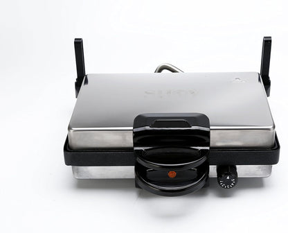 SHOV Contactgrill, multifunctioneel, Tandur, broodrooster, elektrisch, met of zonder pan, tava, graniet of teflon om uit te kiezen voor grillen, braden en meer voor elke keuken (teflon)