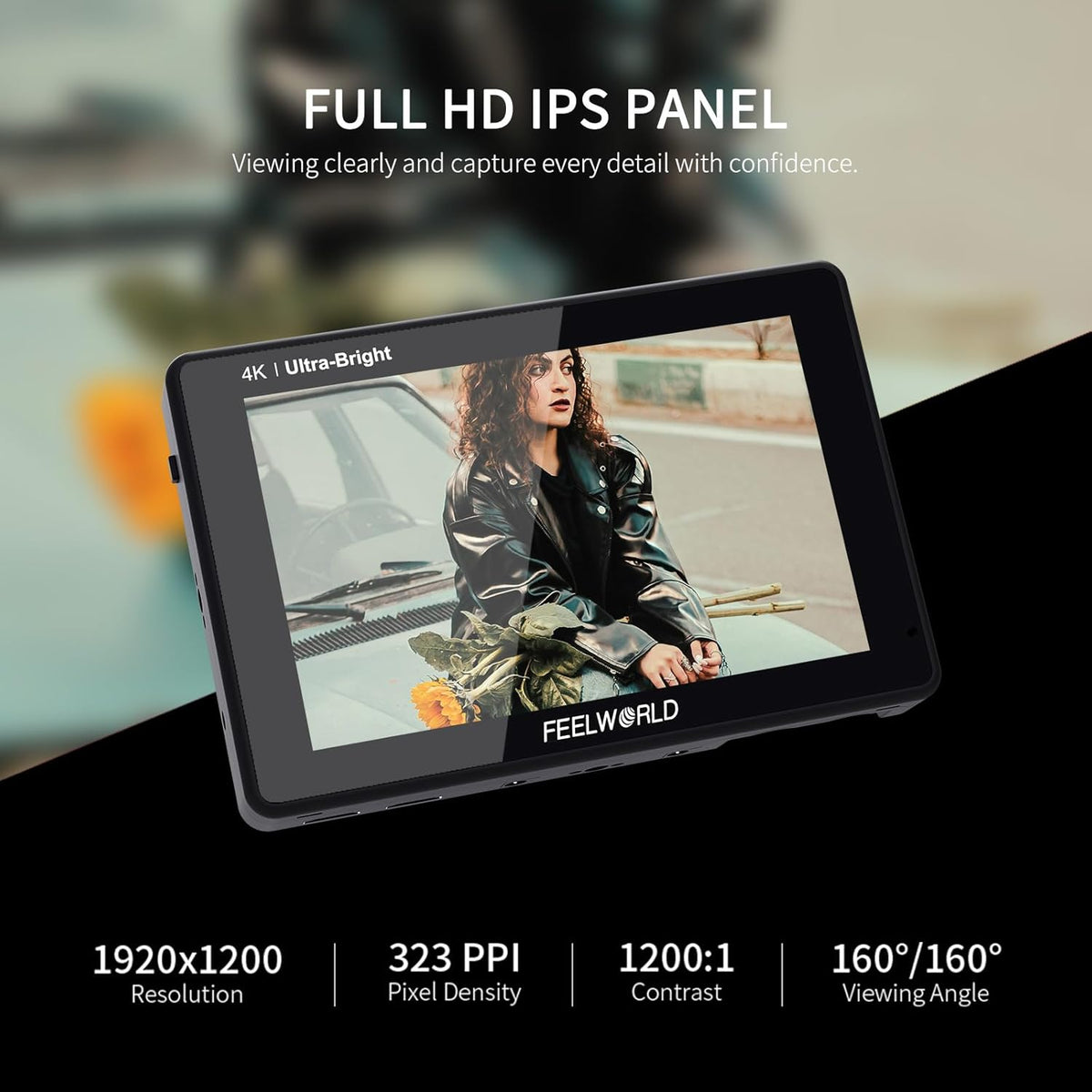 Feelworld LUT7 7 inch 2200nit Ultra Bright 3D Lut Touch Screen DSLR Camera Field Monitor 1920x1200 IPS 4K HDMI DC Output Light Sensor - QUORE