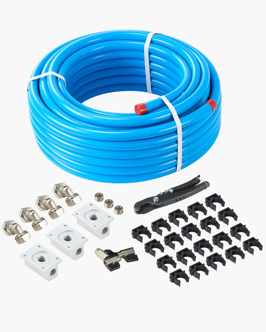 Persluchtleiding – Persluchtslang – Luchtcompressor Kabel – Perslucht Pijpleiding – Persluchtbuissysteem – 30,48 Meter Lengte – Drielaags HDPE Aluminium Constructie – Lekvrij