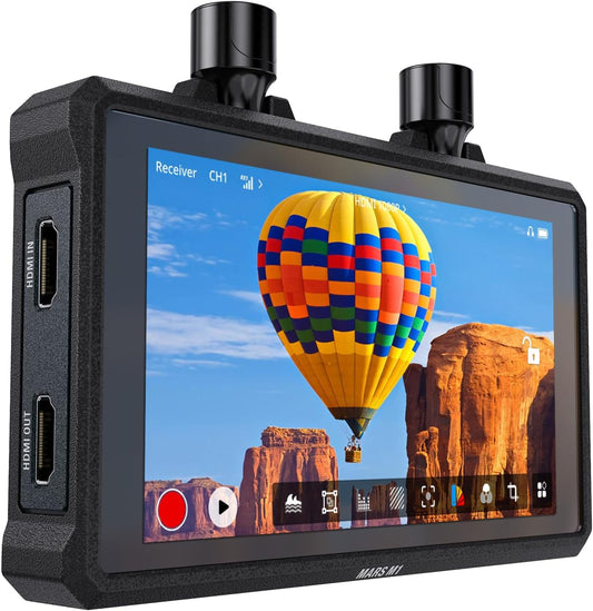 Hollyland Mars M1 Enhanced Camera Field Monitor 4K HDMI & SDI Video Radio Bereik 150m Latentie 0.08s FHD 1920x1080 1000nit 5.5" Touch 3D LUT APP Videobewaking DC-Out Interface (1 set)