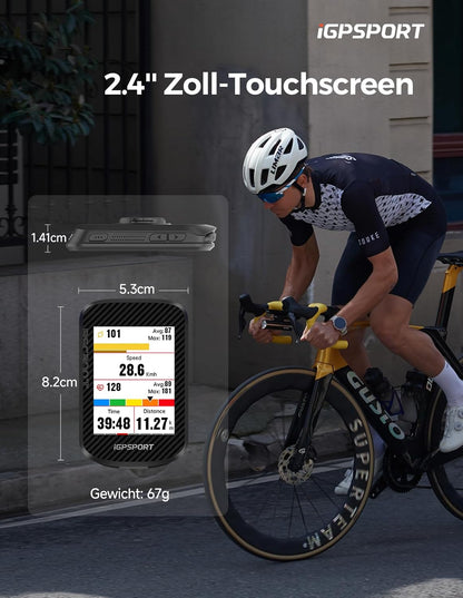 iGPSPORT BSC300T GPS fietscomputer, draadloos, touchscreen en toetsen, MAP-navigatie, trainingsfunctie, Bluetooth, ANT+