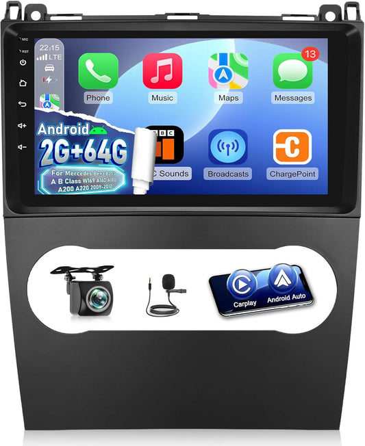 Android Autoradio – Multimedia Systeem – Navigatie Radio – Touchscreen Headunit – 9 Inch IPS Display – Draadloze CarPlay & Android Auto – 2GB RAM 64GB Opslag