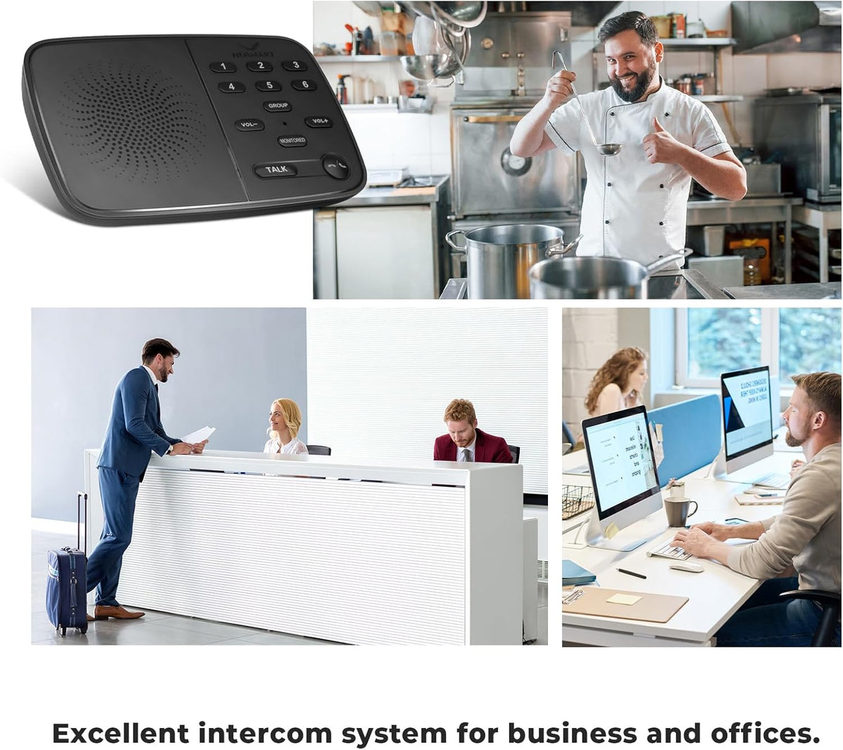 Hosmart Nieuwe Verbeterde Volledige Duplex Draadloze Intercom, 2025 Real-Time Twee-weg Intercom voor Thuis en Bedrijf met Ultra Lange Bereik van 500m