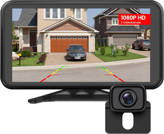 AUTO-VOX Draadloze achteruitrijcamera: 4,8 inch HD 1080P nachtzicht IP69K waterdicht eenvoudige montage achteruitrijcamera voor auto, vrachtwagen, camper, signaal