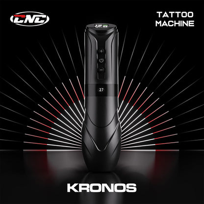 CNC Draadloze tattoo-machine met 7 verstelbare slagen (2,7-4,5 mm), 3800 mAh dubbele batterijen, roterende tattoo-pen kernloze motor voor tattoo-artiestlevering CNC-M2-E402-1