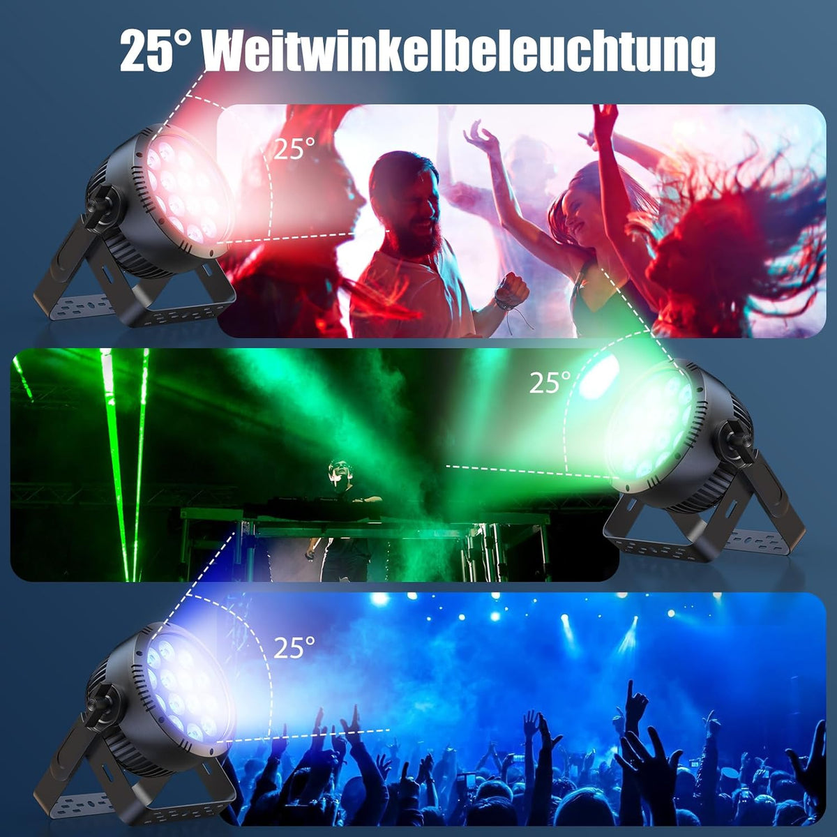 RGBW 200 W Par LED – Podiumverlichting – LED Spot – Stage Light – Show Verlichting – Waterdicht IP65 – 14 x 15W RGBW LEDs – Stroboscoopfunctie Tot 25 Hz