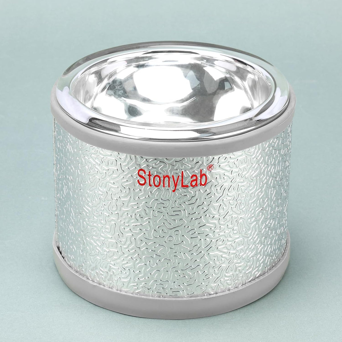 stonylab Dewar Kolf, Halfbolvormig Borosilicaatglas Dewarkolf met Auminium Base, 90 mm Binnendiepte en 124 mm Binnendiameter voor Laboratorium, 500 ml