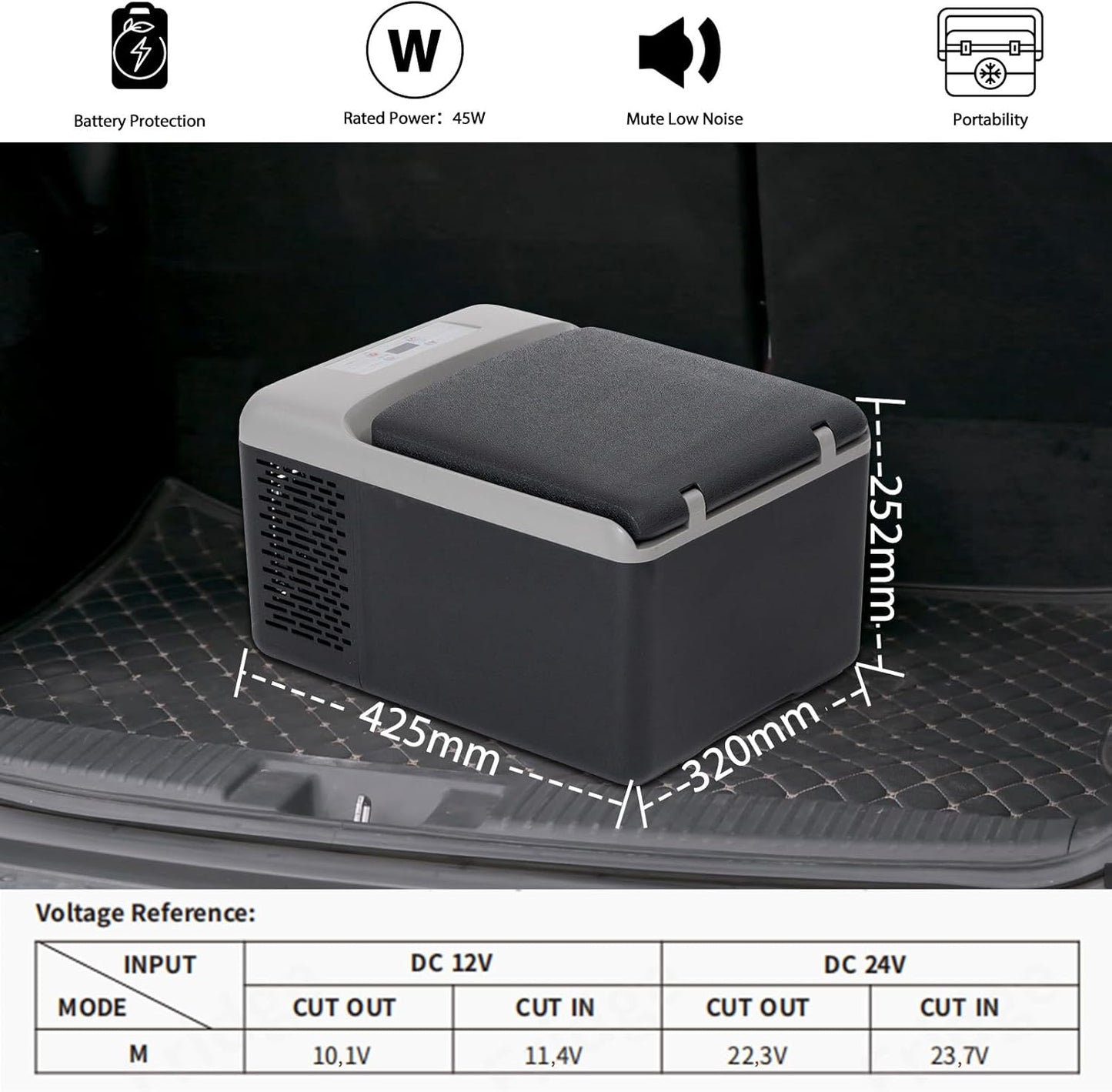 Alpicool C9PT Koelbox, 9 liter, 12 V, mini-koelkast, elektrische compressor, auto, koelkast, camping, vriesbox, klein, draagbaar, voor in de auto (zwart)