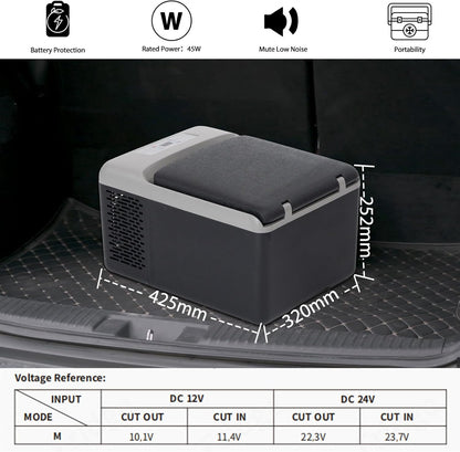 Alpicool C9PT Koelbox, 9 liter, 12 V, mini-koelkast, elektrische compressor, auto, koelkast, camping, vriesbox, klein, draagbaar, voor in de auto (zwart)