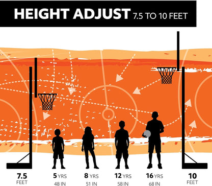 Lifetime Basketbalsysteem Streamline Basketbalstandaard, kleurrijk, M