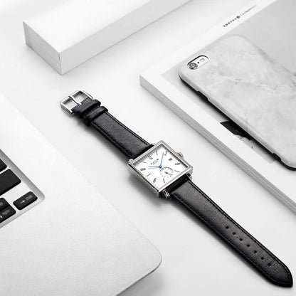 FEICE Unisex Square Watch Men's Bauhaus Automatic Watch Mechanical Watches Analog Wristwatch -Sapphire Mirror -34mm Case -FM301