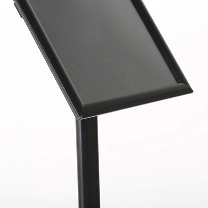 Infostandaard DIN A3 – Posterstandaard, Affichestandaard, Menustandaard, Displaystandaard – Zwart, Staand En Liggend Inzetbaar – Klik- En Klapframe – Zware Aluminium Voet, 1,20 M Hoog