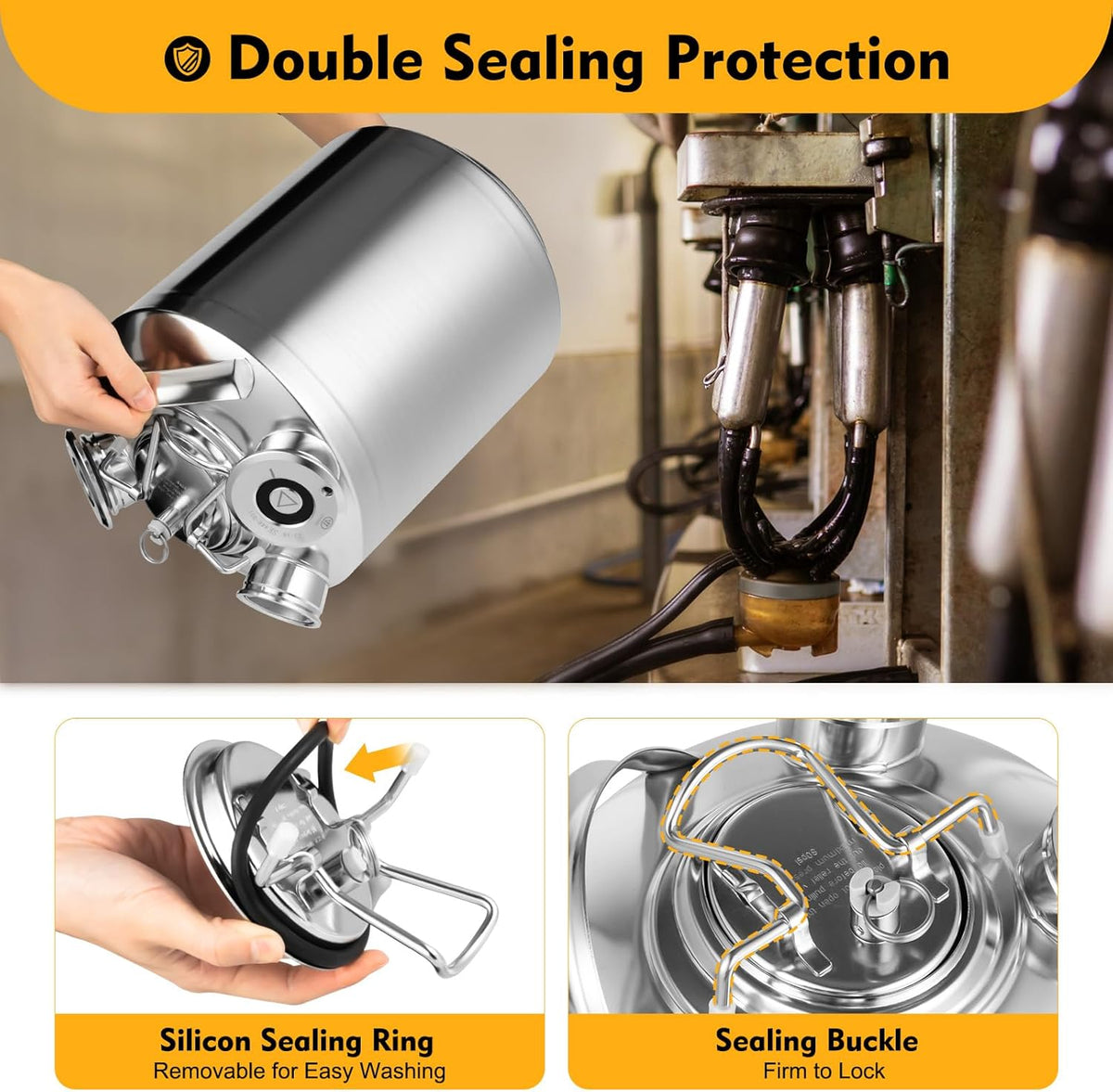 10L 3 Piece Cleaning Holder Keg Cleaning Vessel for Tap Installations Beer Cleaning Vessel Beer Machine Stainless Steel Beer Line Cleaning Device Efficient Cleaning Stainless Steel - QUORE