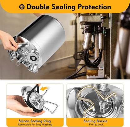 10L 3 Piece Cleaning Holder Keg Cleaning Vessel for Tap Installations Beer Cleaning Vessel Beer Machine Stainless Steel Beer Line Cleaning Device Efficient Cleaning Stainless Steel - QUORE