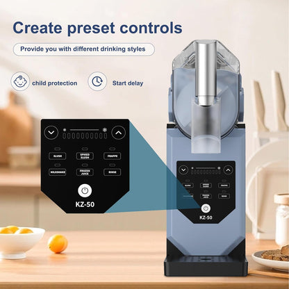 Slushy-machine voor thuis, 2 liter grote capaciteit bevroren drankmaker, geen ijsblokjes nodig, met 5 instellingen & auto-cleaning slushie machine voor ijs, smoothies, milkshakes