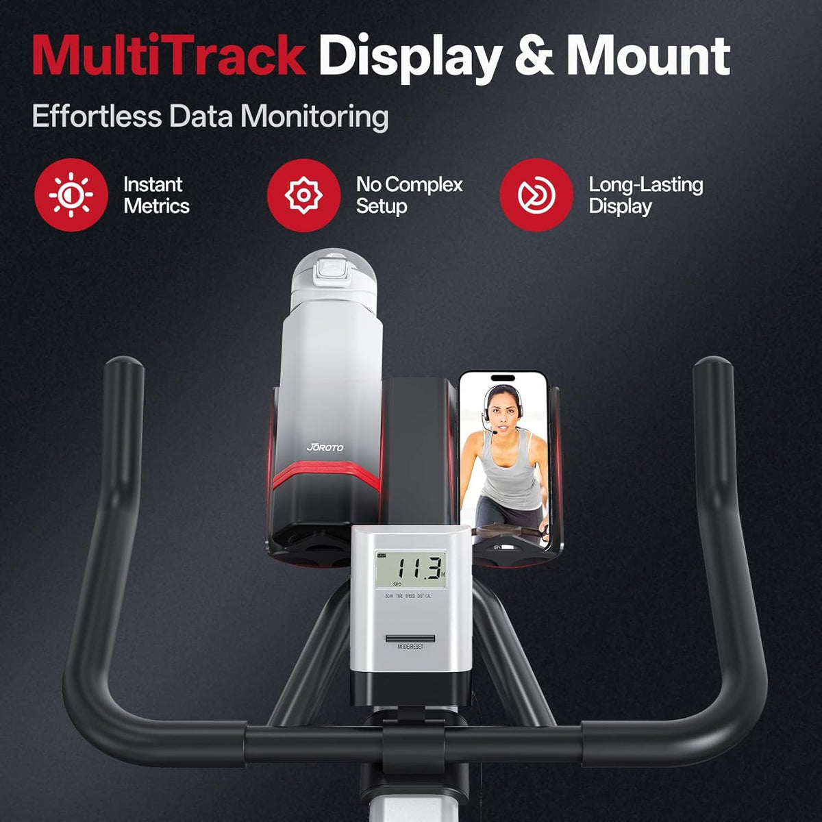 JOROTO X2/X2PRO Bluetooth Home Exercise Bike Magnetic Belt Drive Indoor Bicycle with 18kg Flywheel, 160kg Weight Capacity