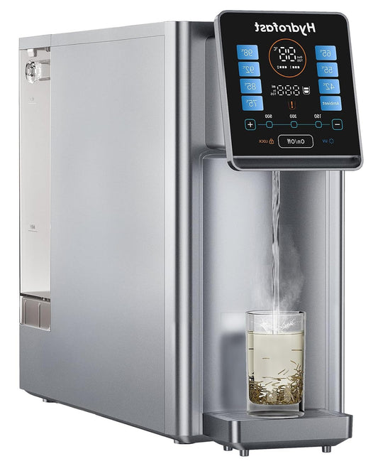 UV reverse osmosis plant, water filter, hot water dispenser, remineralization and pH balance, 6-stage reverse osmosis, drinking water filter, 3:1 pure to drain, real-time TDS monitor - QUORE