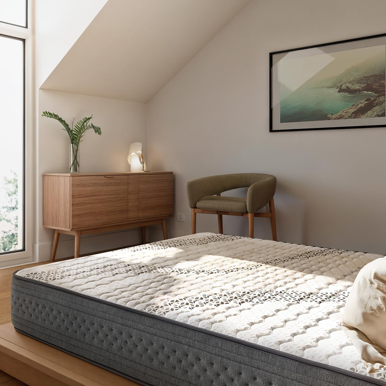 KUO DreamFlex Mattress, traagschuim, grijs, 140 x 200 cm