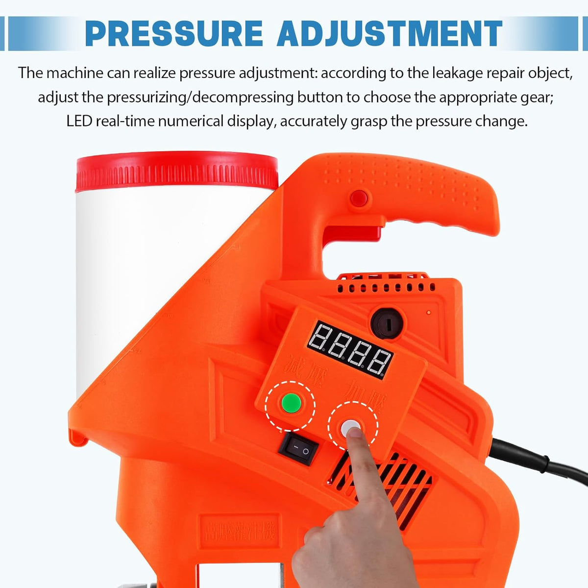 Injectiepomp – Hogedruk Injectiepomp – Betoninjectiepomp – Lekstopmachine – Voegmachine – Elektrische Variant Met Afstandsbediening Tot 10 M – 1100 W – 10000 PSI Met 7 Drukstanden