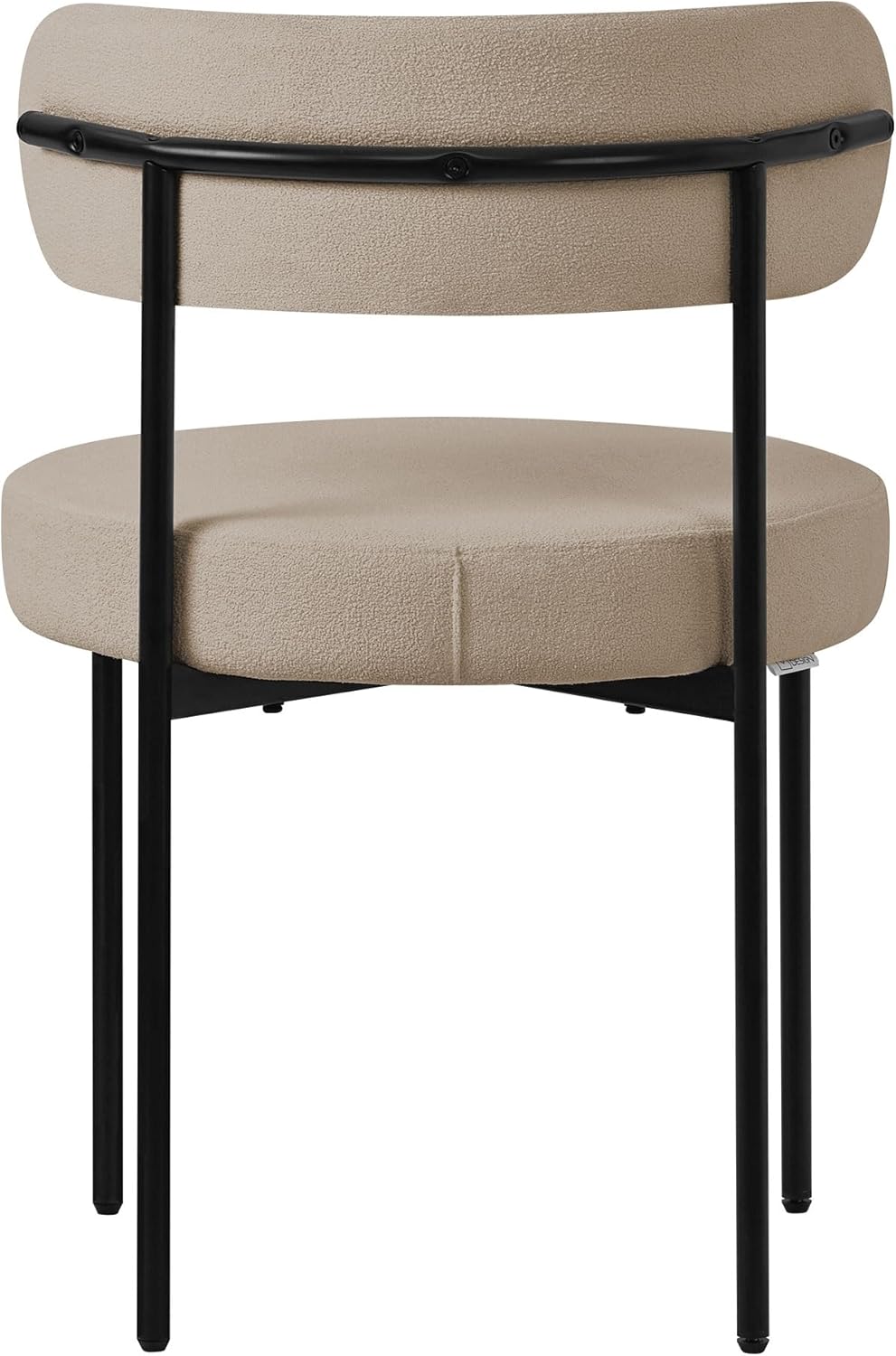 Eetkamerstoelen – Keukenstoelen – Woonkamerstoelen – Gestoffeerde Stoelen – Lounge Stoelen – Set van 2 – Zachte Teddystof Bekleding – Ergonomisch Met Zwart Metalen Frame