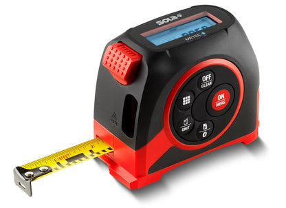 SOLA Metec – 2 in 1: digitaal meetlint (5 m) en afstandsmeter (20 m) – rolbandmaat digitaal met lcd-display en 7 meetfuncties – overdracht van de meetwaarden naar smartphone-app