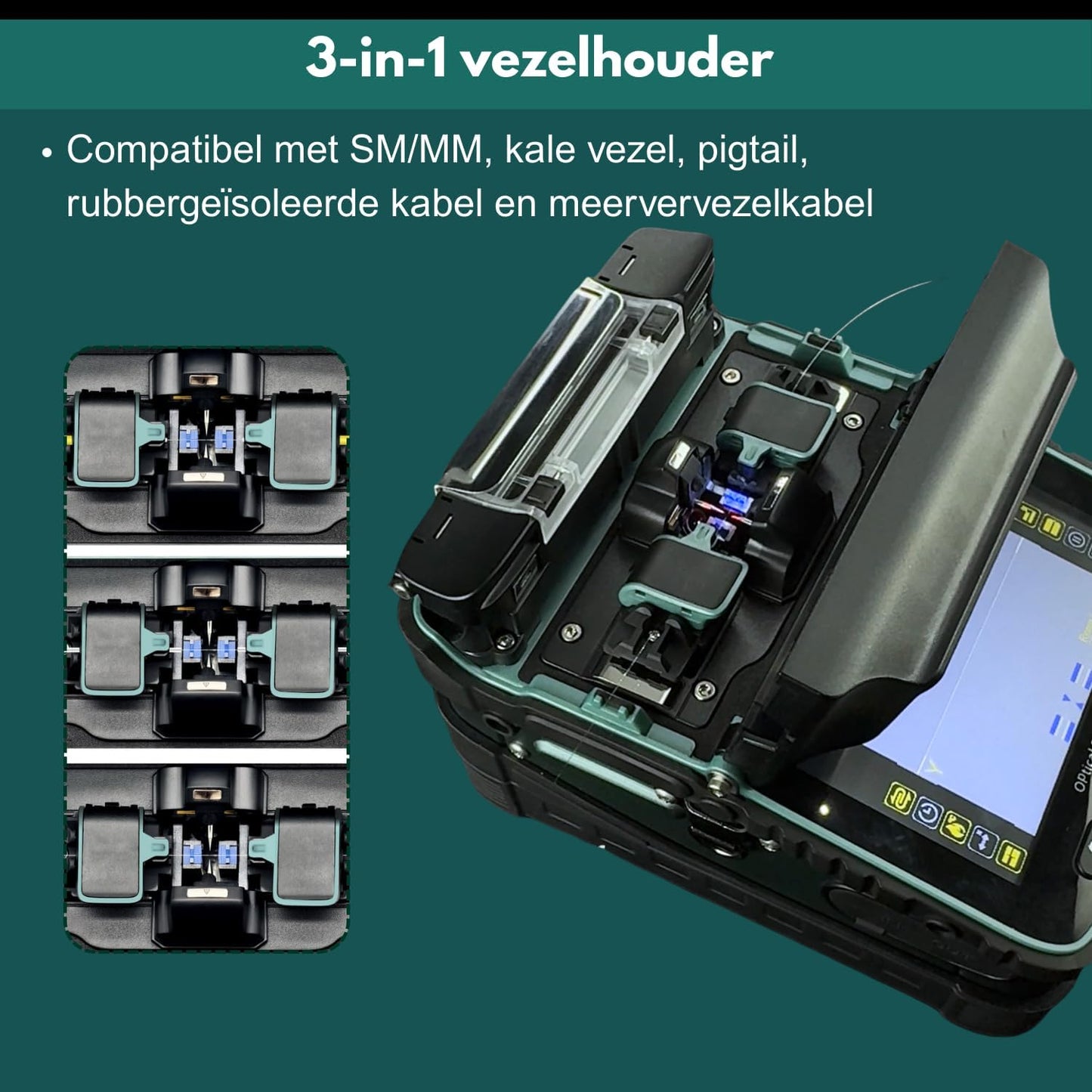 AI-6A+ Fusion Splicer Glasvezel Kit – Kernalignering, 6 Motoren, Ingebouwde OPM/VFL, 8s Splijten 18s Krimptijd, Glasvezel Spliceerapparaat Voor SM/MM/DS/NZDS Kabels